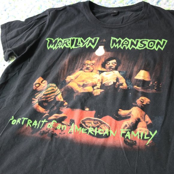 Rock Band Tee Adult Large Black Marilyn Manson Portrait of an American Family - Picture 5 of 6